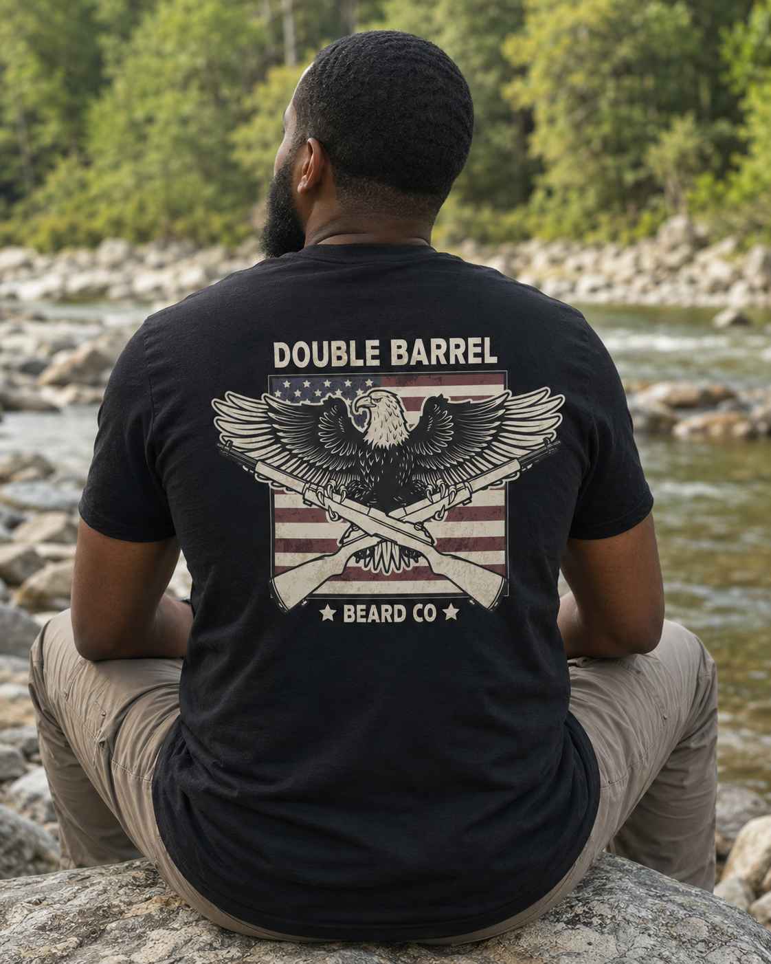 DOUBLE BARREL HERITAGE TEE – BLACK