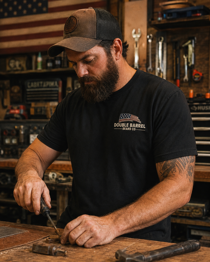 DOUBLE BARREL HERITAGE TEE – BLACK